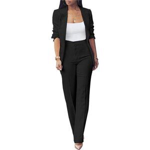 Fall Fashion 2 Piece Blazer Sets Open Front Blazers and Slim